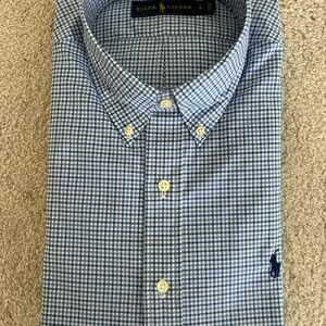 Ralph Lauren Men's Blue Gingham Shirt NWT